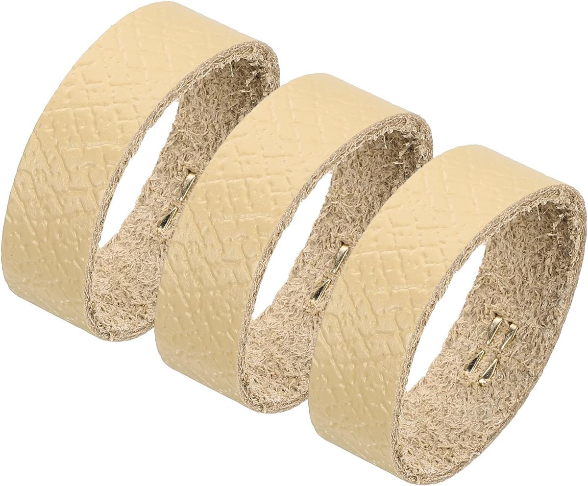3 stuks leren riemlussen voor 3,42 inch brede riem, riemring, riemriem, accessoires voor dasriem, kaki, 10,5 x 2,5 cm