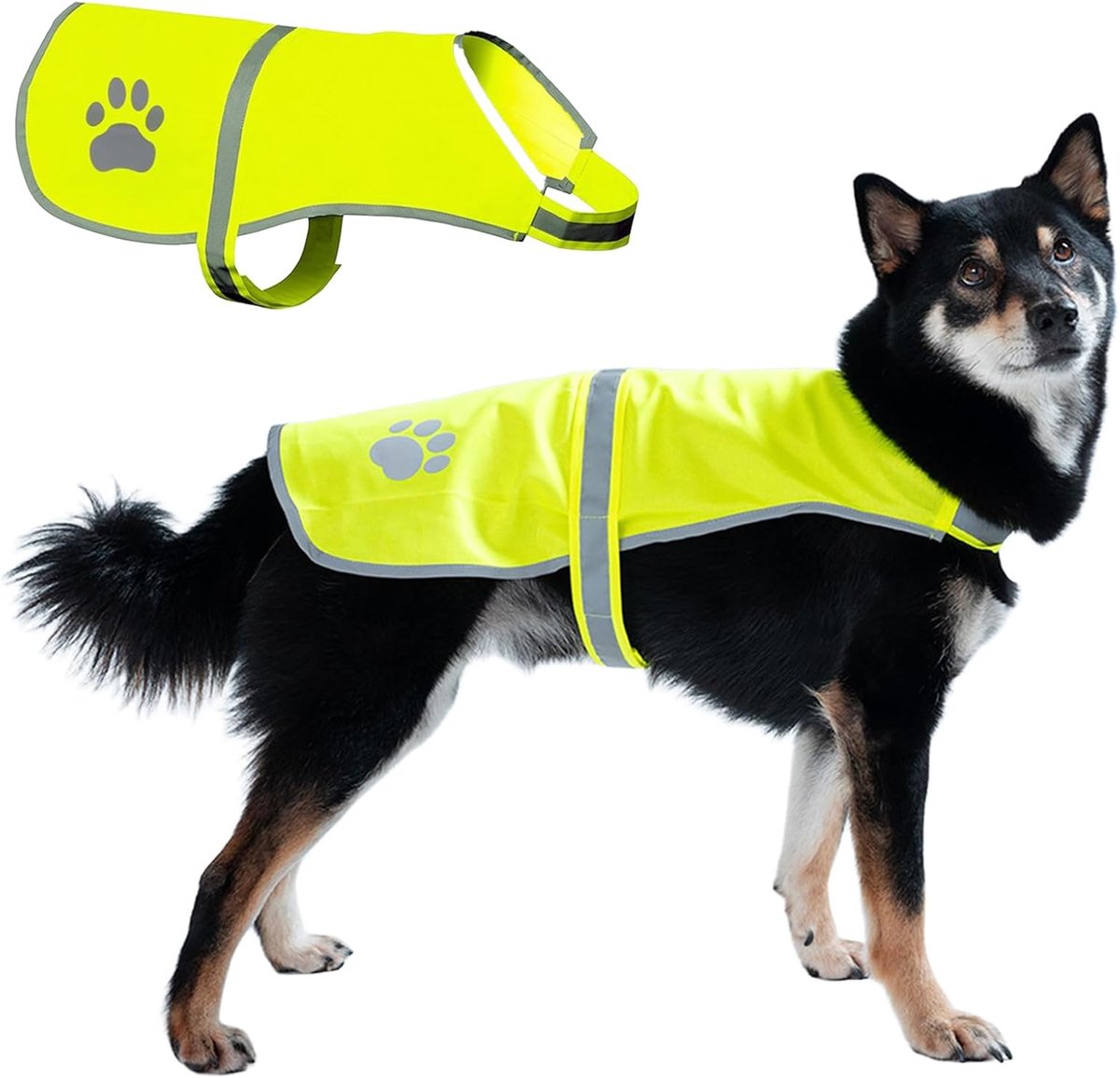 veiligheidsvest voor honden, hoge zichtbaarheid, veiligheidsvest voor honden, voor outdoor activiteiten, dag en nacht, houdt de hond zichtbaar, veilig tegen auto's en