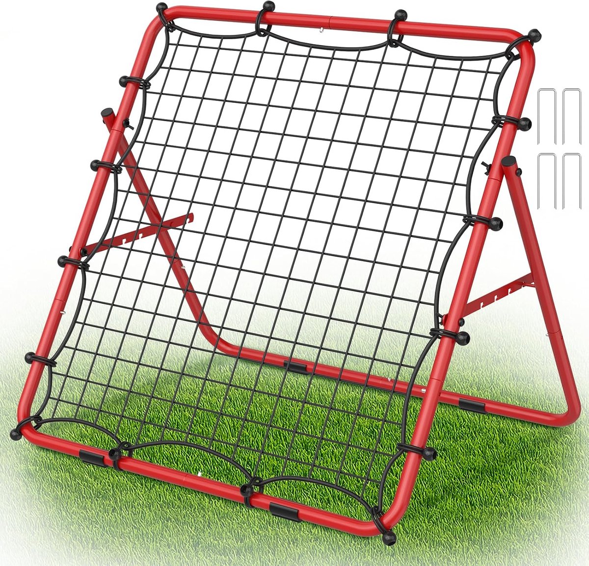 Honkbal rebounder net, verstelbare bound-back trainer voor voetbal, volleybal, softbal en lacrosse, draagbare opvouwbare rebounder voor passeren en schietoefeningen, volleybal rebound net