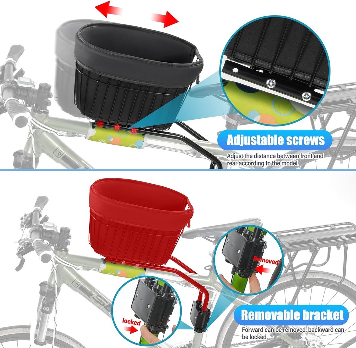 hondenmand voor fiets, fietsmand voor honden met veiligheidsgordel, mountainbikemand, boodschappenmand, draagbare reistas voor kleine honden, katten en andere huisdieren tot 5