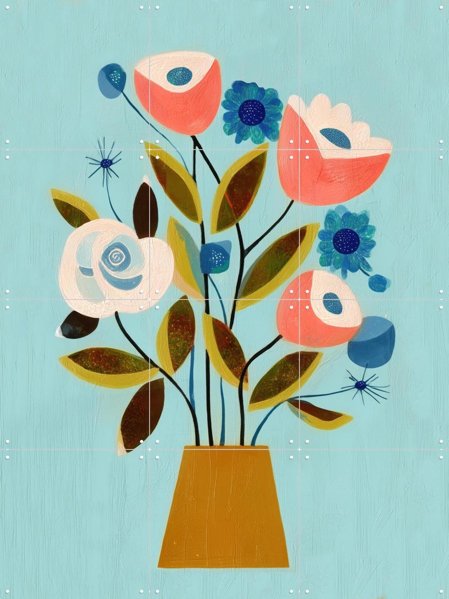IXXI Colorful Still Life, Branka Kodžoman - 60 x 80 cm - Gratis ophangtool - Grote wanddecoratie en posters - Schilderijen, Kwaststreken, Slaapkamer