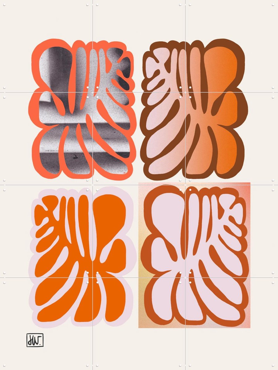 IXXI Petal Logic, Henriette Visscher - 60 x 80 cm - Gratis ophangtool - Grote wanddecoratie en posters - Abstract, Minimalisme, Decoratieve kunsten