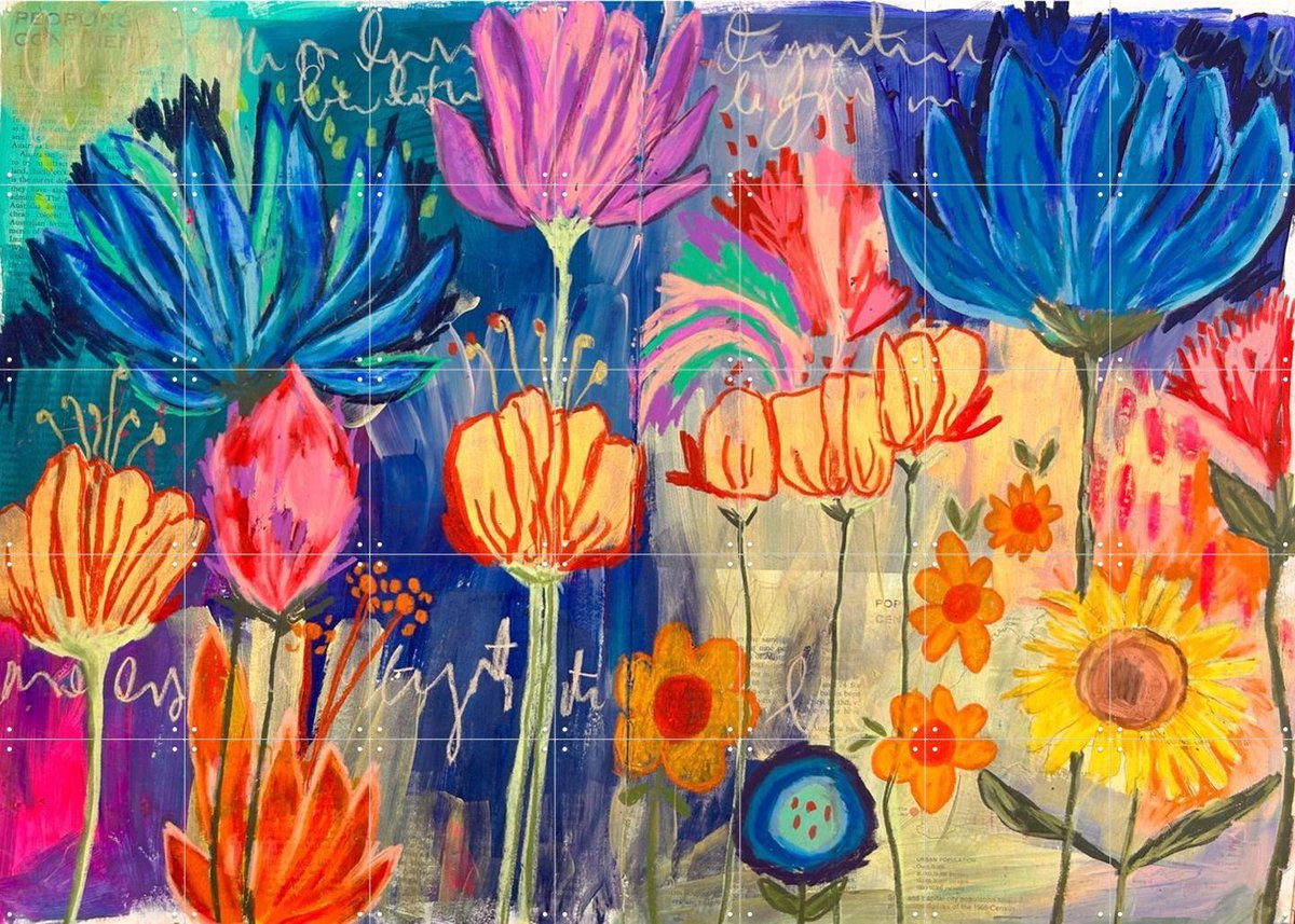 IXXI Maggie, Yvette Fanciulli - 140 x 100 cm - Gratis ophangtool - Grote wanddecoratie en posters - Gemengde Technieken, Kleurrijk, Speels, Modern