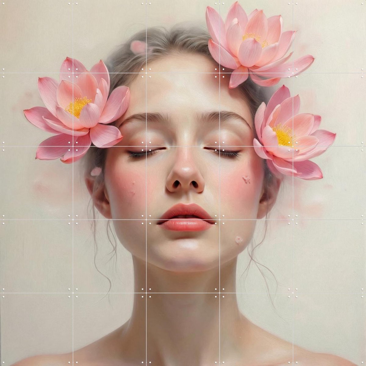 IXXI Pink Reverie, IXXI Studio - 100 x 100 cm - Gratis ophangtool - Grote wanddecoratie en posters - Fantasierijk, Surrealisme, Trap, Slaapkamer