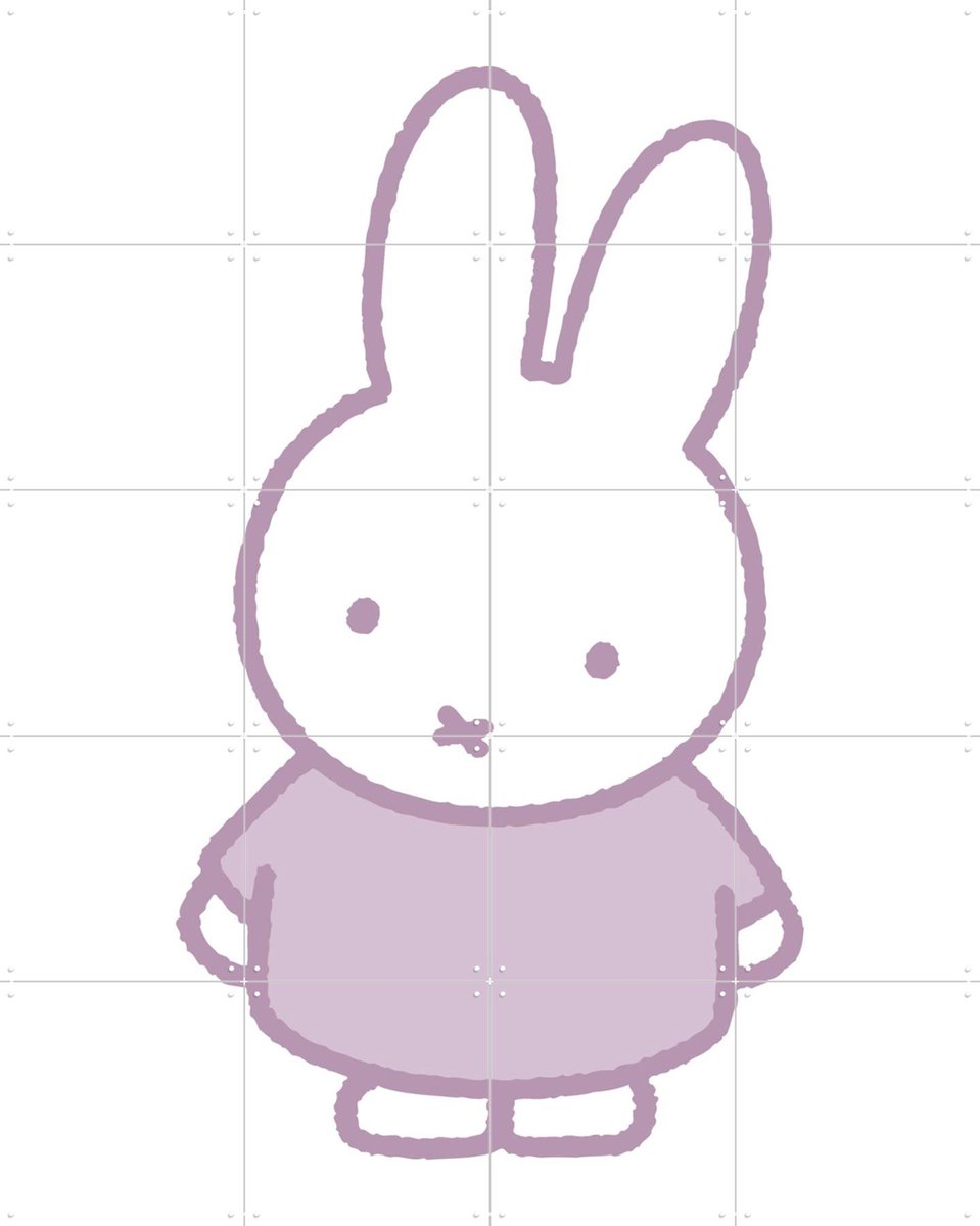 IXXI Nijntje Paars, Nijntje - 80 x 100 cm - Gratis ophangtool - Grote wanddecoratie en posters - Illustraties, Speels, Kinderkamer, Nijntje, Kinderen