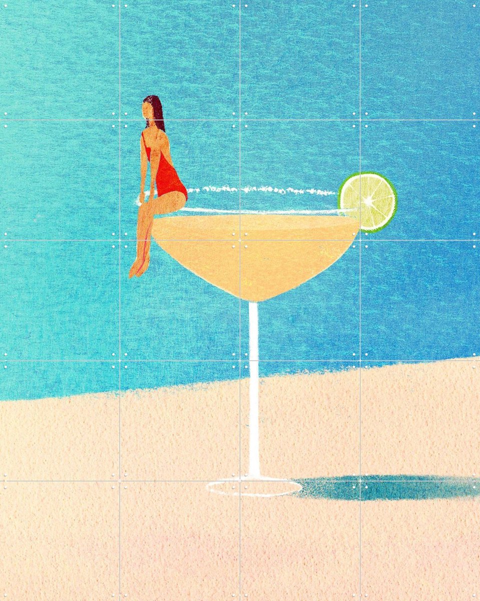 IXXI Margarita, Henry Rivers - 80 x 100 cm - Gratis ophangtool - Grote wanddecoratie en posters - Speels, Illustraties, Modern, Digitale Kunst