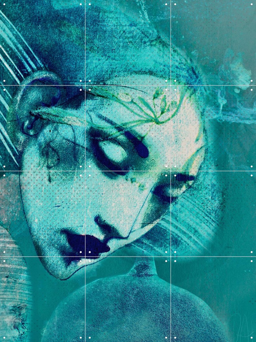 IXXI Blue Illusion, RAR Kramer - 60 x 80 cm - Gratis ophangtool - Grote wanddecoratie en posters - Kwaststreken, Digitale Kunst, Illustraties