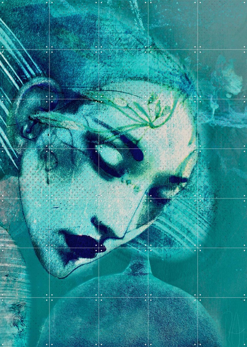 IXXI Blue Illusion, RAR Kramer - 100 x 140 cm - Gratis ophangtool - Grote wanddecoratie en posters - Kwaststreken, Digitale Kunst, Illustraties