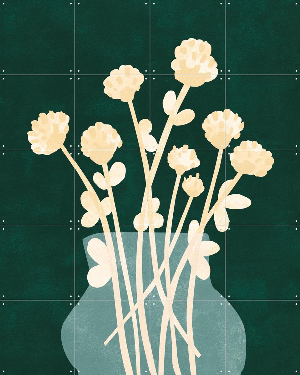 IXXI Dried flowers, Lotte Dirks - 80 x 100 cm - Gratis ophangtool - Grote wanddecoratie en posters - Speels, Illustraties, Abstract, Modern