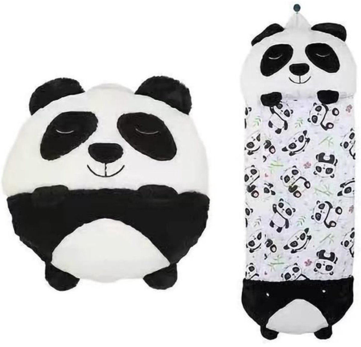 LISM-Kinderslaapzak - Panda-patroon - 2-in-1 - 160 x 60 cm - Extra zachte stof - Machinewasbaar