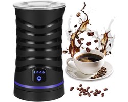 Melkopschuimer Elektrisch - Melkopschuimer Automatisch - Warme Chocolademelk Maken - 4-in-1 Functie - 14.5 Ounce - Zwart Roestvrijstaal
