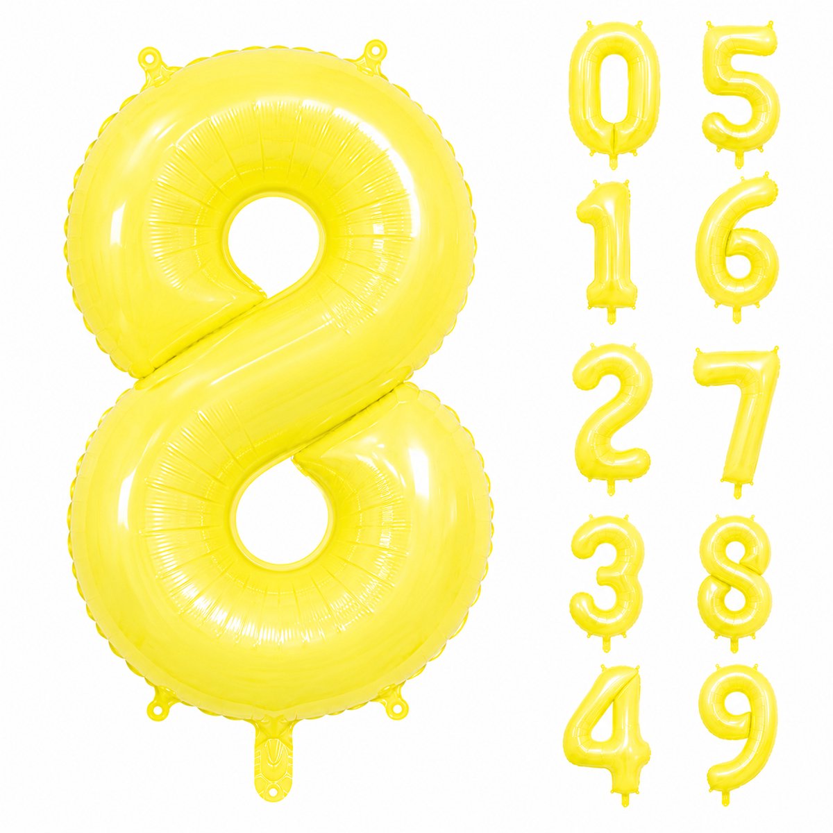 Fienosa Geel Cijfer 8 Ballon 101 CM - Nummer 8 - Cijferballon - XL Folieballon - Helium Ballon - Feestversiering - Verjaardag - Leeftijd - Getal