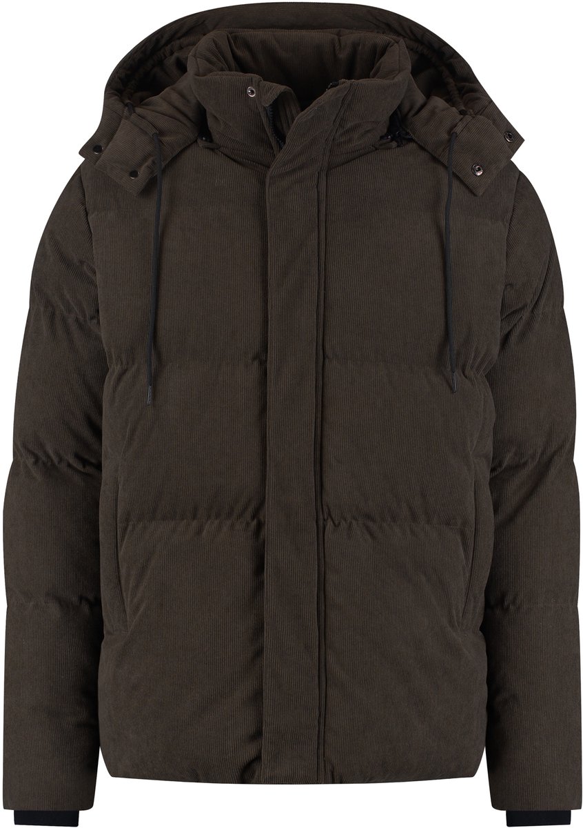 Travelin' Ulf Heren - Puffer winterjas - Corduroy - Donkerbruin