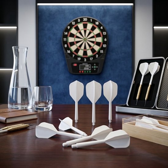 Wit transparant dart flights k flex flights set unisex 6 stuks geïntegreerde shaft flight wings 2BA standaard vorm kunststof van NUVEX — afbeelding 2