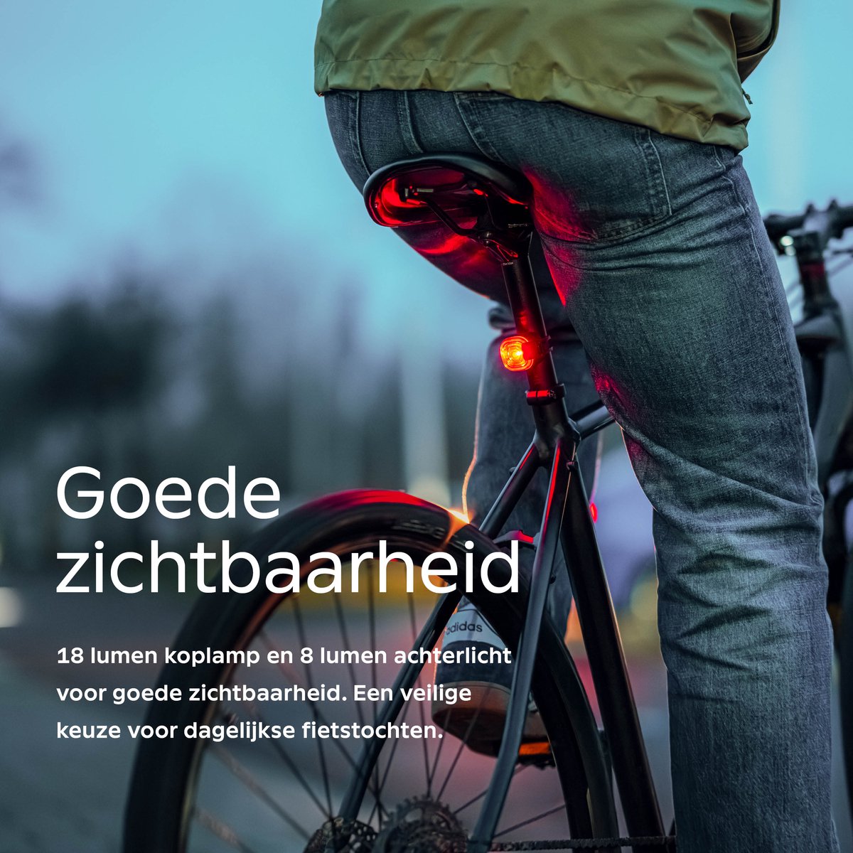 AXA Niteline Spot fietsverlichting set – LED fietsverlichting voor- en achterlicht – batterijverlichting op CR2032 – Instapmodel voor dagelijks gebruik thumbnail 6