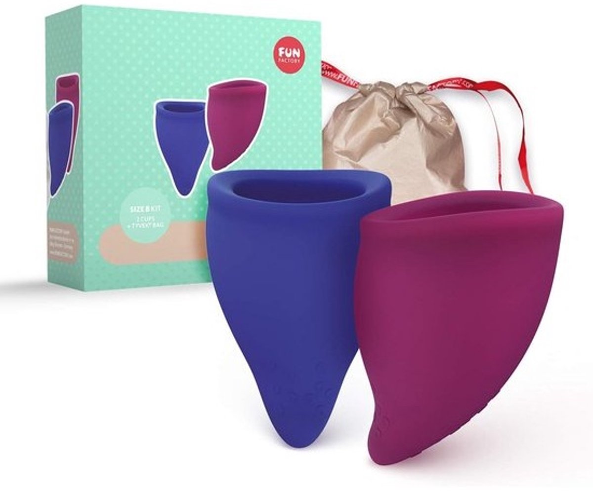 Menstruatiecup Set Size B - 2 Herbruikbare Cups van Medische Siliconen met Beschermzak