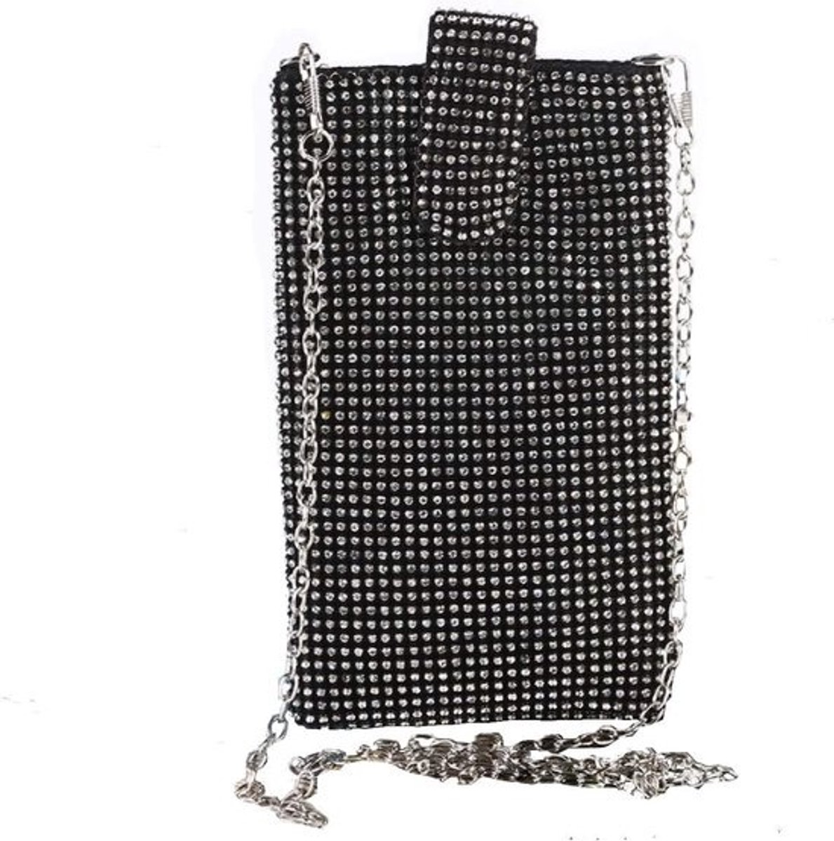 Glitter Avondtasje Dames - Kleine Schoudertas met Kristallen - Clutch voor Feestjes