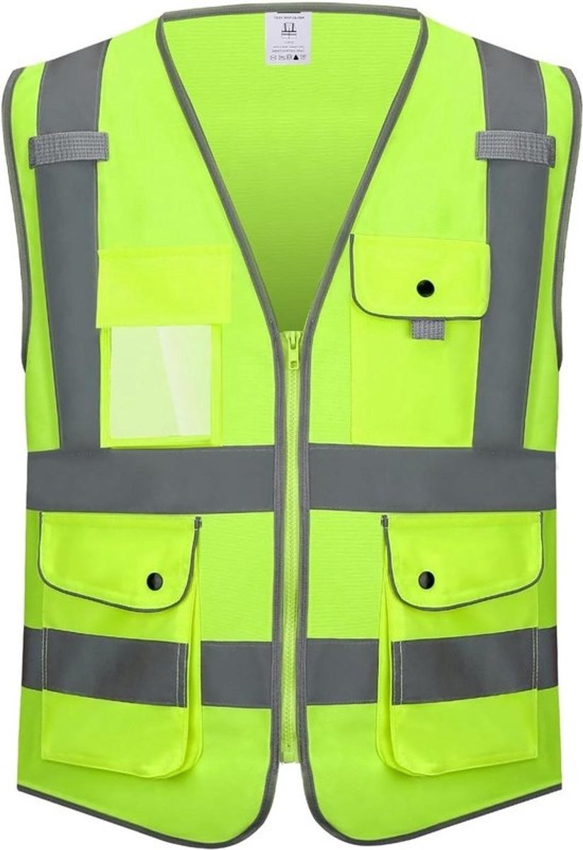 Veiligheidsvest - Hoge Zichtbaarheid Vest - Veilig Werken - EN ISO 20471 Gecertificeerd - 7 Zakken - Oranje Geel