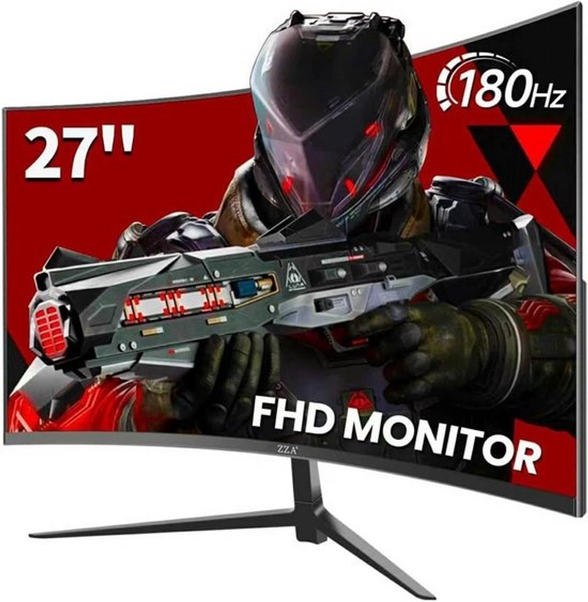 27 inch Curved Gaming Monitor 180Hz FHD 1ms IPS Scherm met Adaptive Sync