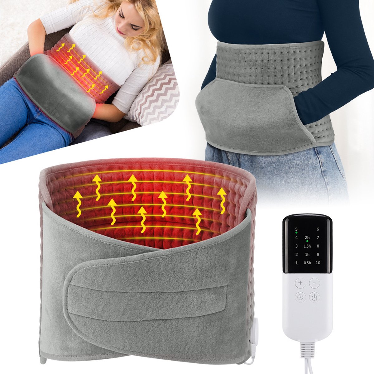 Elektrische-Multifunctionele-Verwarmingsriem-10-Precieze-Temperaturen-4-Tijdstanden-Veelzijdig-Toepasbaar-Zacht-Comfortabel