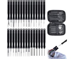 30 Pièces Terminal Ejector Kit,Extracteur de Cosses,Outils de Débranchement de Terminal avec Sac À Outils Étanche,Outil De Déverrouillage De Voiture pour Retrait de Connecteur de Câble de Voiture