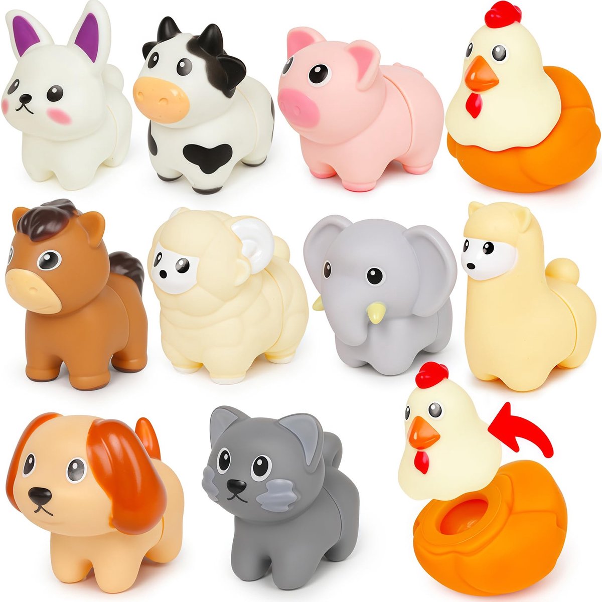 Montessori Boerderijdieren, Kleine Dieren Standbeelden Voor Vroeg Onderwijs, Leren Fijne Motor Matching Game Activiteiten, Educatieve Vroeg Onderwijs Boerderijdier Matching Speelgoed