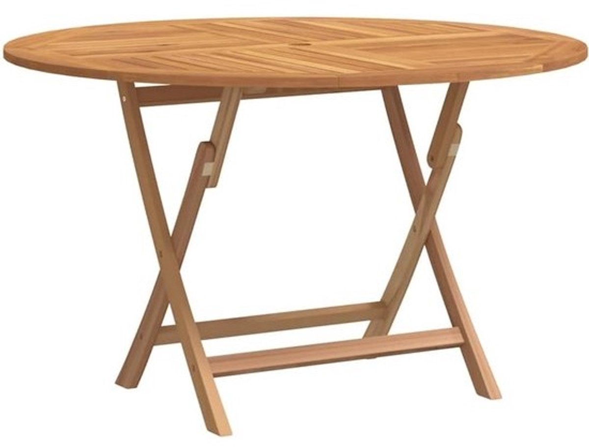 Tuintafel Hout - Picknicktafel Campingtafel - Buiten Eten - Inklapbaar Ontwerp - Ø 110x75 cm - Houtkleur