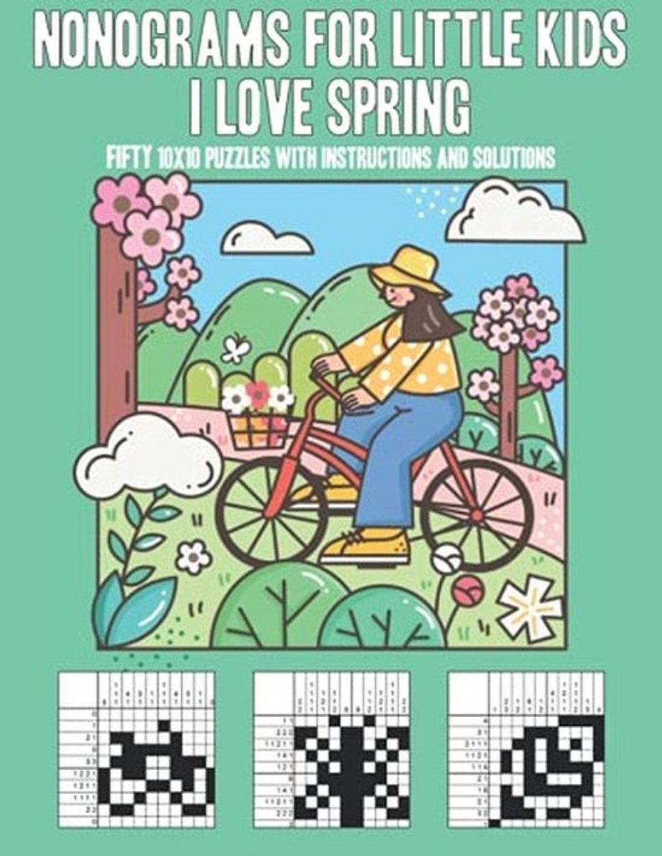 Nonogram Puzzels voor Kinderen - Lente Thema met 50 Puzzels
