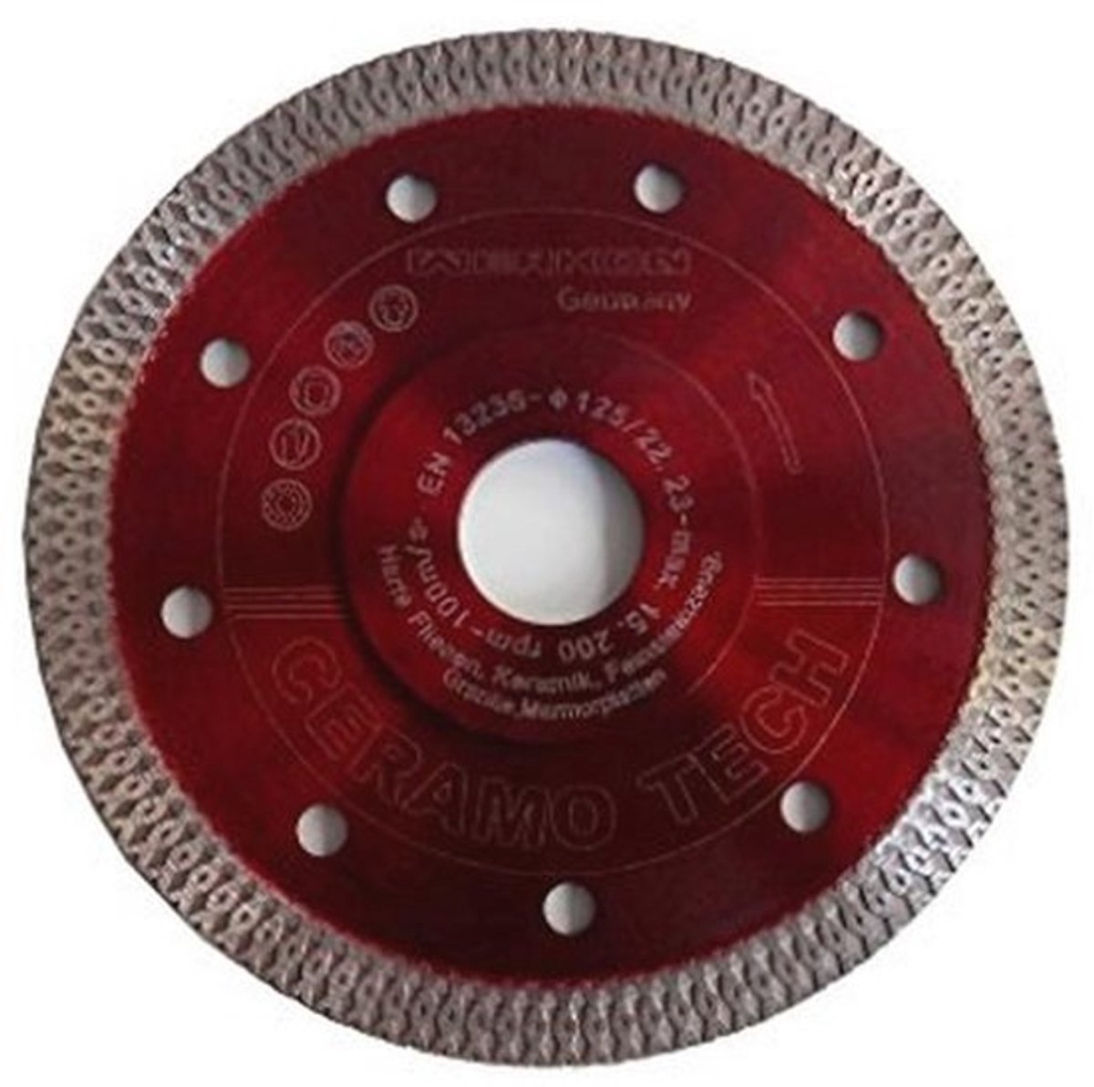 Diamantschijf 125 mm voor tegels en graniet – Fijnsteengoed, extra dun, 1,2 mm