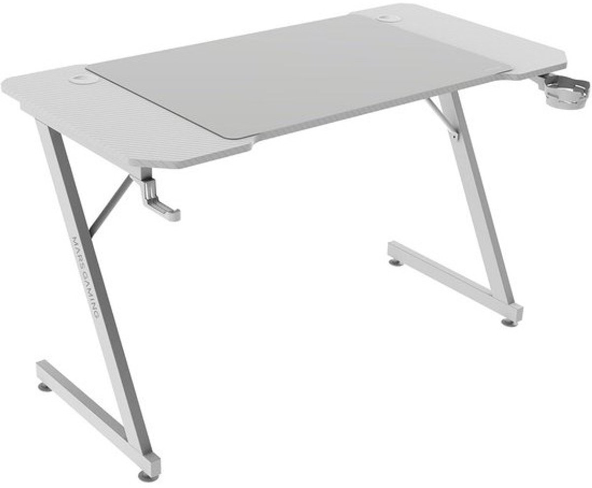 Ergonomisch Gaming Bureau 120x60cm met XXL Muismat, Koolstofvezel, Kabelbeheer en Houders