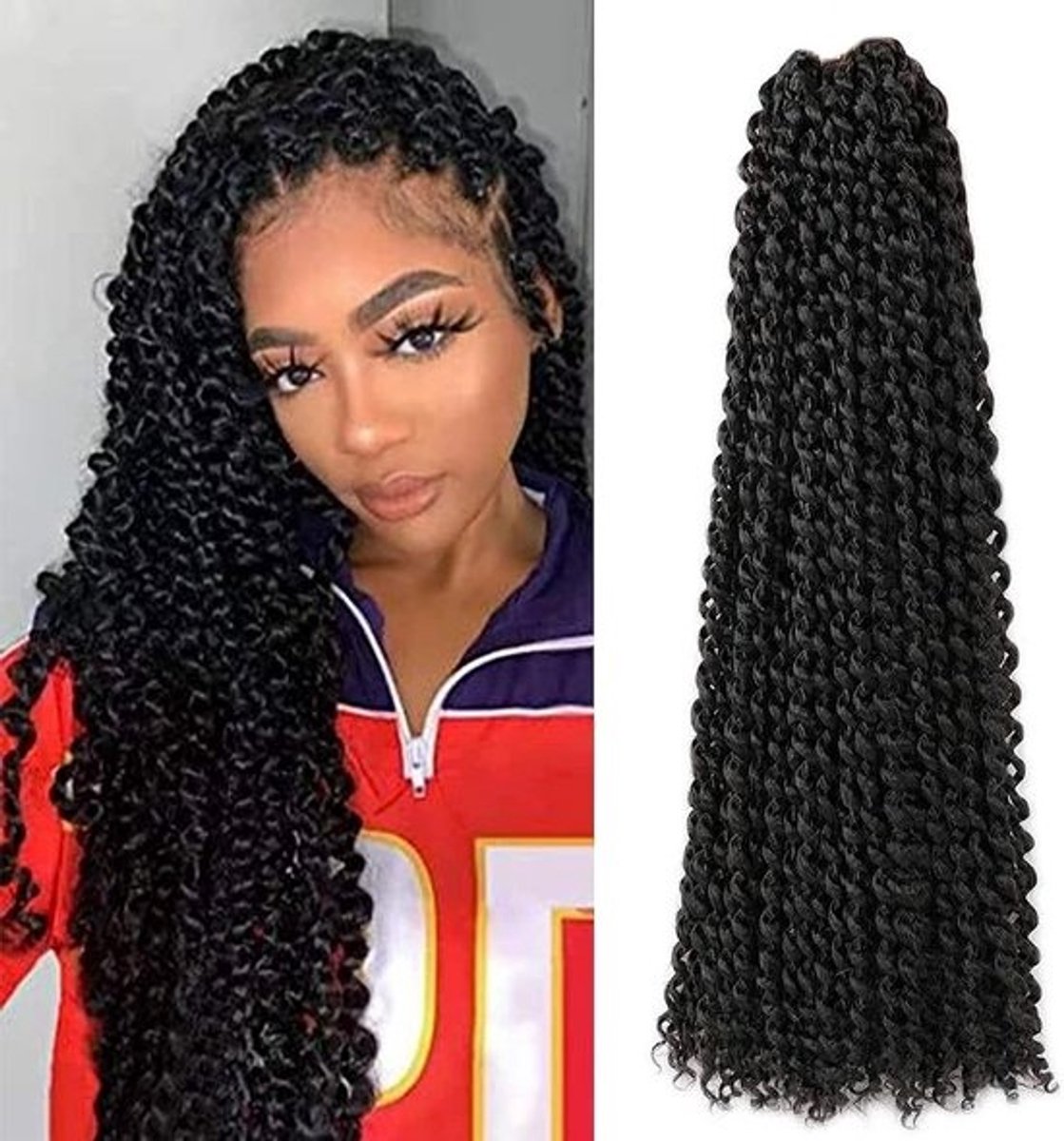 7 Bundels 61cm Watergolf Passion Twist Vlechthaar Synthetisch Bohemian Krullend Haar
