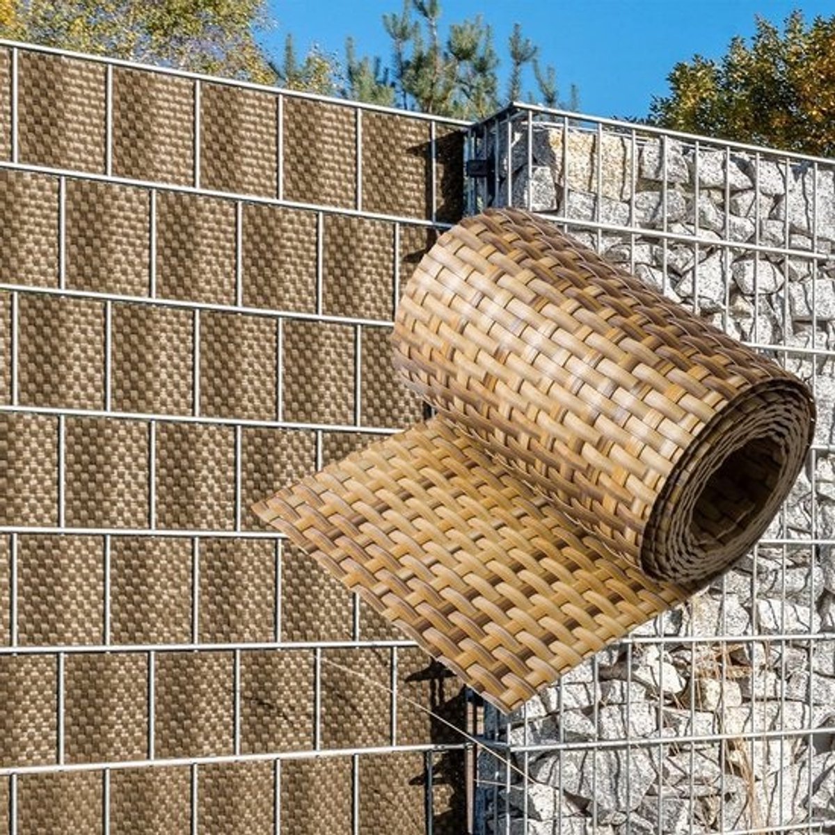Polyrotan Zichtwering Stroken 255 x 19 cm - Inkijkbescherming voor Tuinen en Terrassen