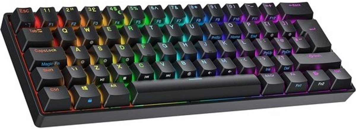 Mechanisch Gaming Toetsenbord 60% | Hot-Swap | PBT Keycaps | RGB Verlichting | ISO UK QWERTY Zwart
