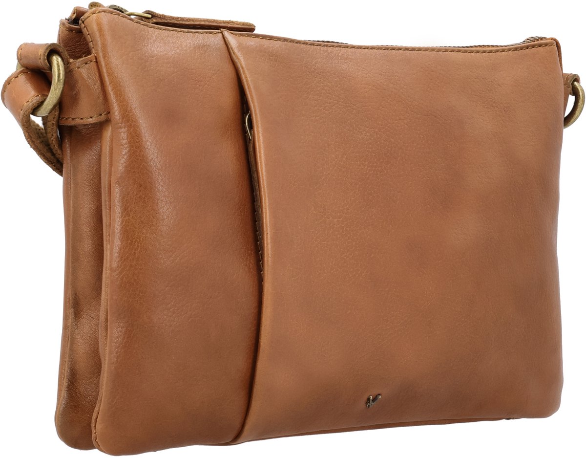Vilenca Holland Leren Crossbody Tas Dames – Echt Leer, 3 Vakken met Rits, RFID-Kaartvakken en Binnen- & Buitenvak met Rits
