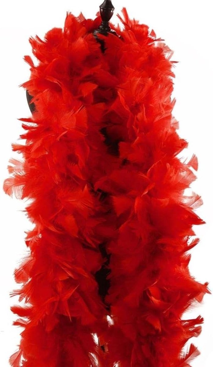 Verkrijgbaar in Rood, Grote 2 Meter Lange Eco-vriendelijke Feather Boa voor Feestjes en Verkleedpartijen, Perfecte Accessoire voor Themafeesten en Verjaardagen