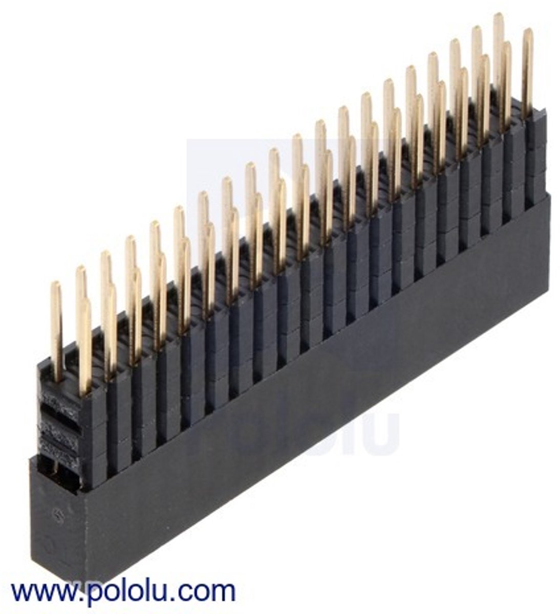 Stackable 0.100″ Female Header with Extra 0.3″ Spacer: 2x20-Pin, Straight Pololu 2749