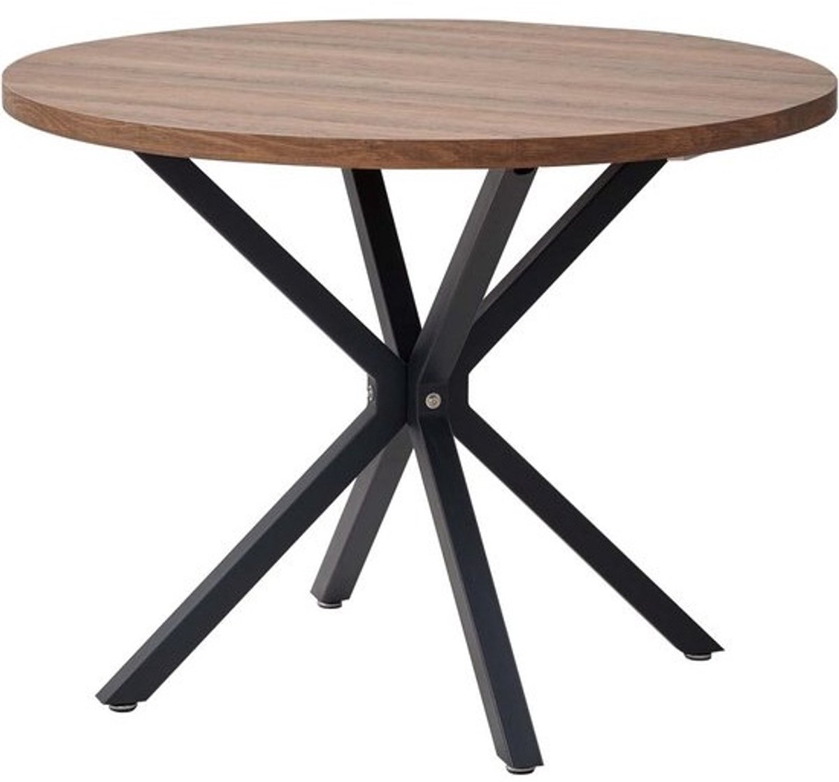 Ronde Eettafel 100cm met Metalen Frame voor 4-6 Personen