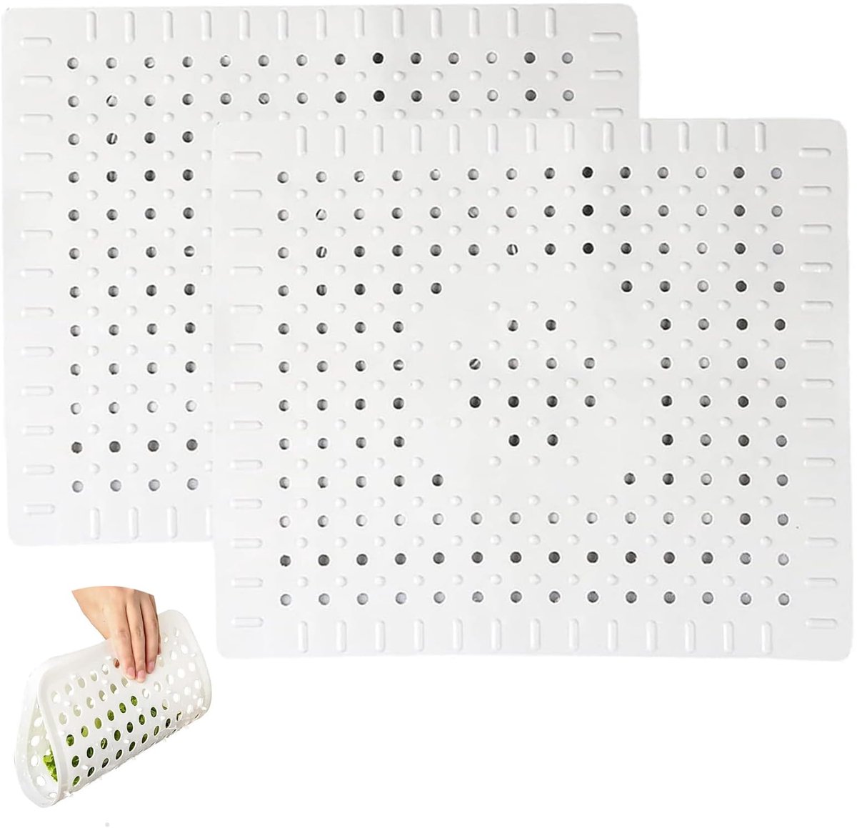 Set van 2 Spoelbakmatten - Van Voedselveilig PVC, Oppervlaktebeschermend - Voor Keuken Spoelbak - Grijs 31 x 26 cm