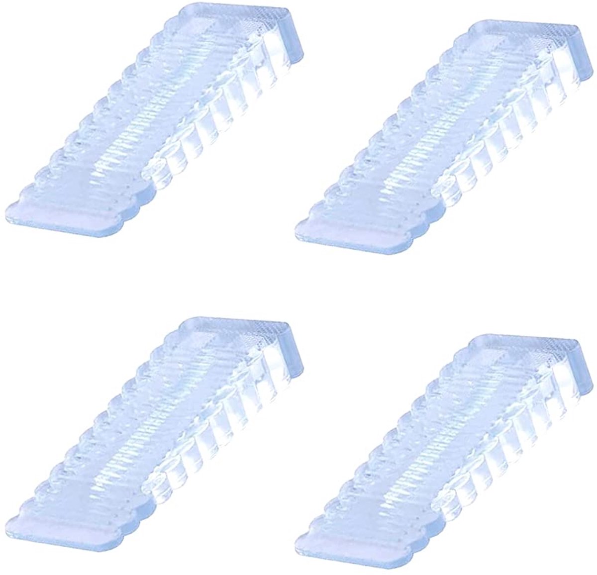 Rubberen Deurstopper Deurwig - Hoogteverstelbaar Antislip Niet Giftig Geurloos - Voor Deuren en Ramen in Badkamer Balkondeur Kinderkamer - Middentransparant - 4 stuks