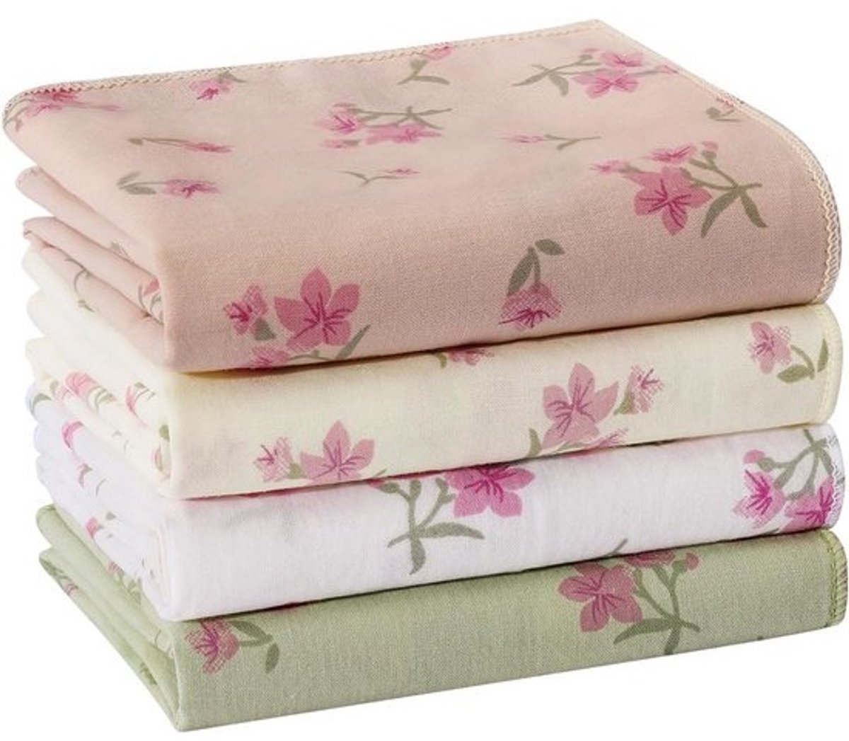 Bloemenprint Dames Zakdoeken van Zacht Katoen – Vintage en Kleurrijke Bloem Motief 35x35 cm