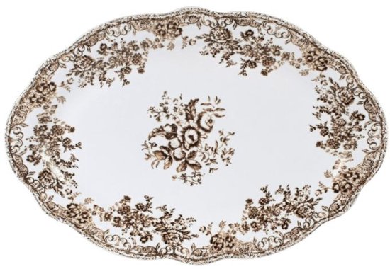 Bricard Fleury - Vintage Serviesset - 25-delig - 6-Persoons - Bruin/Wit - Dinner Set - Porselein — afbeelding 5