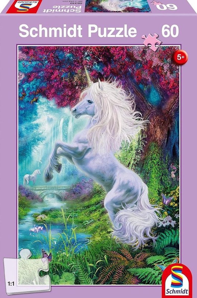 Kinderpuzzel 60 stukjes - Dierenpuzzel Legpuzzel - Vanaf 5 jaar - Betoverd bos thema - 19 x 27 cm - Meerkleurig
