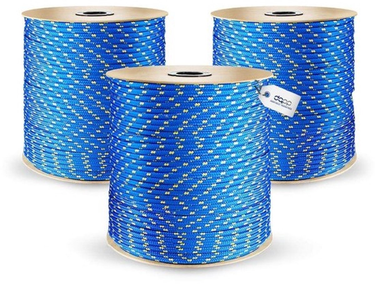 Polypropyleen Touw - Gevlochten Lijn - Bevestigen en Vastzetten - Geurloos en Sterk - 18 mm x 50 m - Blauw