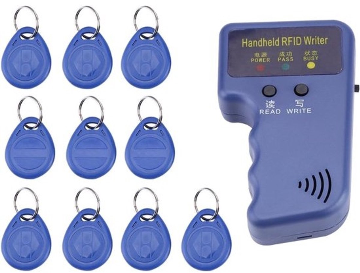 RFID Schrijver - Kopieerder Lezer - Toegang Beheer - Draagbaar Handheld Ontwerp - 11 x 6.5 cm - Blauw