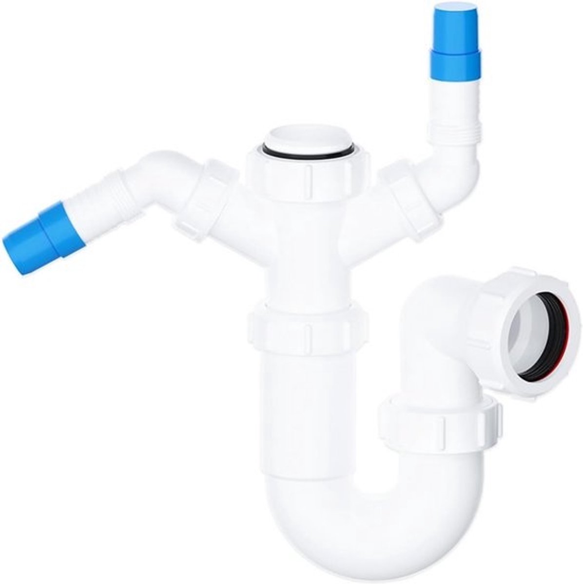 Universele Afvoer Set met Dubbele Aansluiting voor Wasmachine en Vaatwasser 40mm