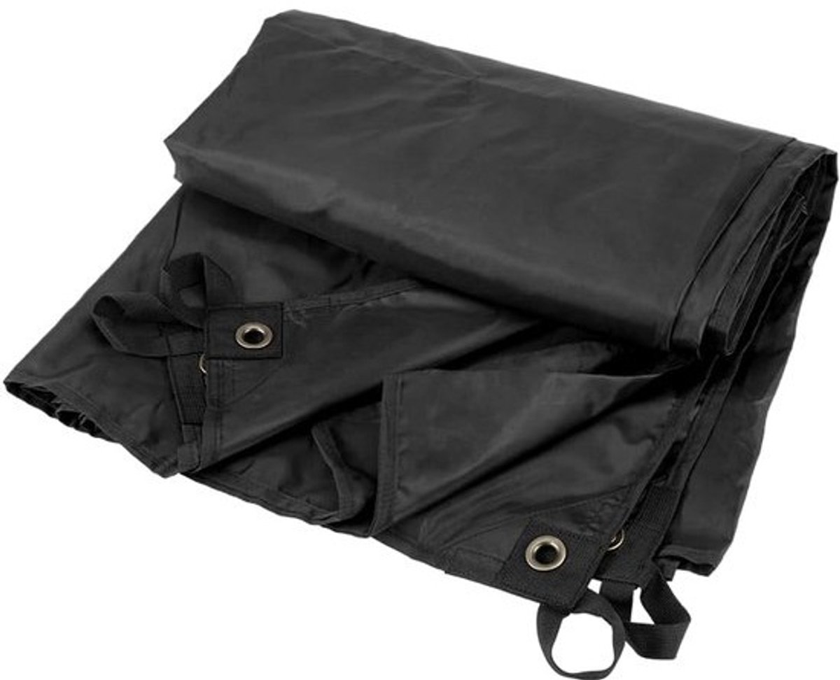 Robuuste Zwarte Tarp 3x3 Meter Sterk Zeildoek met Ophangpunten
