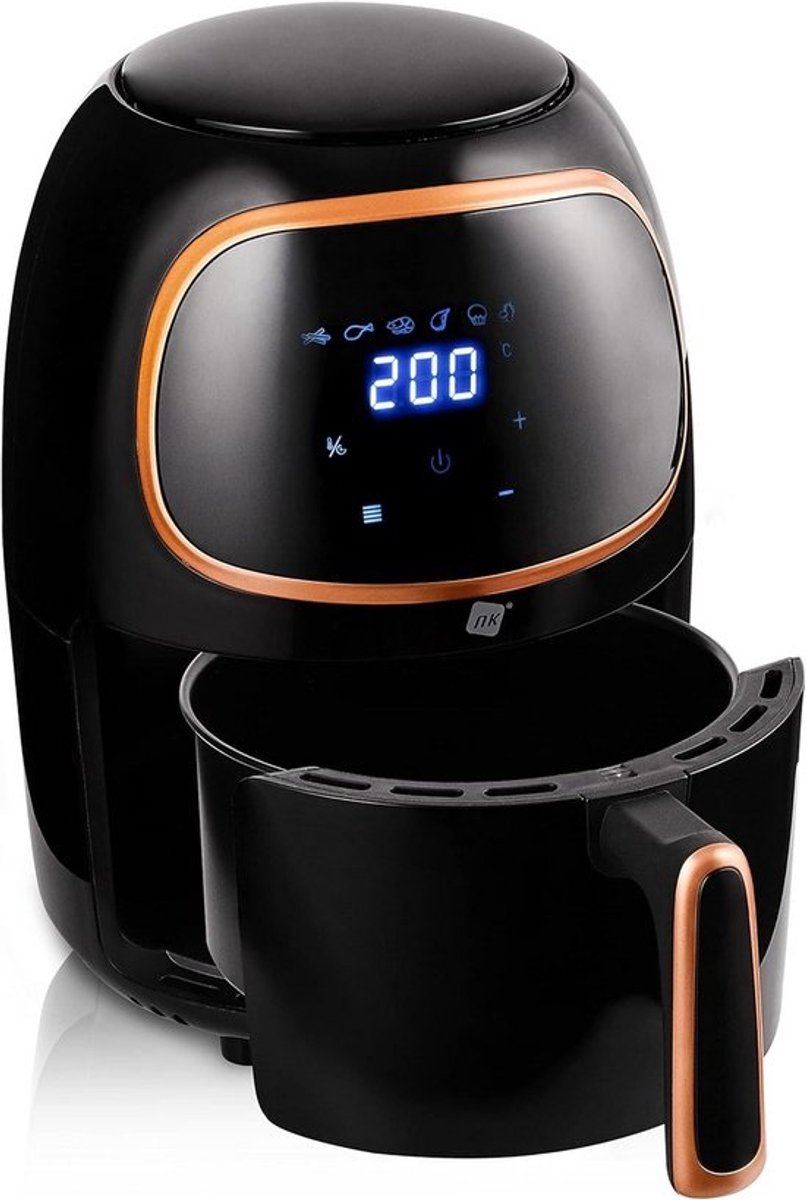 Airfryer 2 liter – Digitale friteuse met 6 programma’s, anti-aanbaklaag en temperatuurregeling tot 200 °C – Gezond bakken en frituren