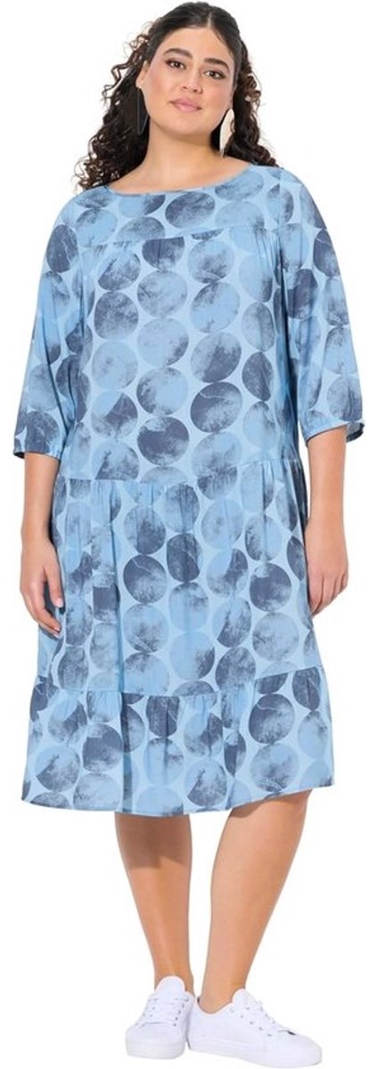 Jurk met AOP en volants - Elegante en vrouwelijke jurk met uniek all-over print ontwerp