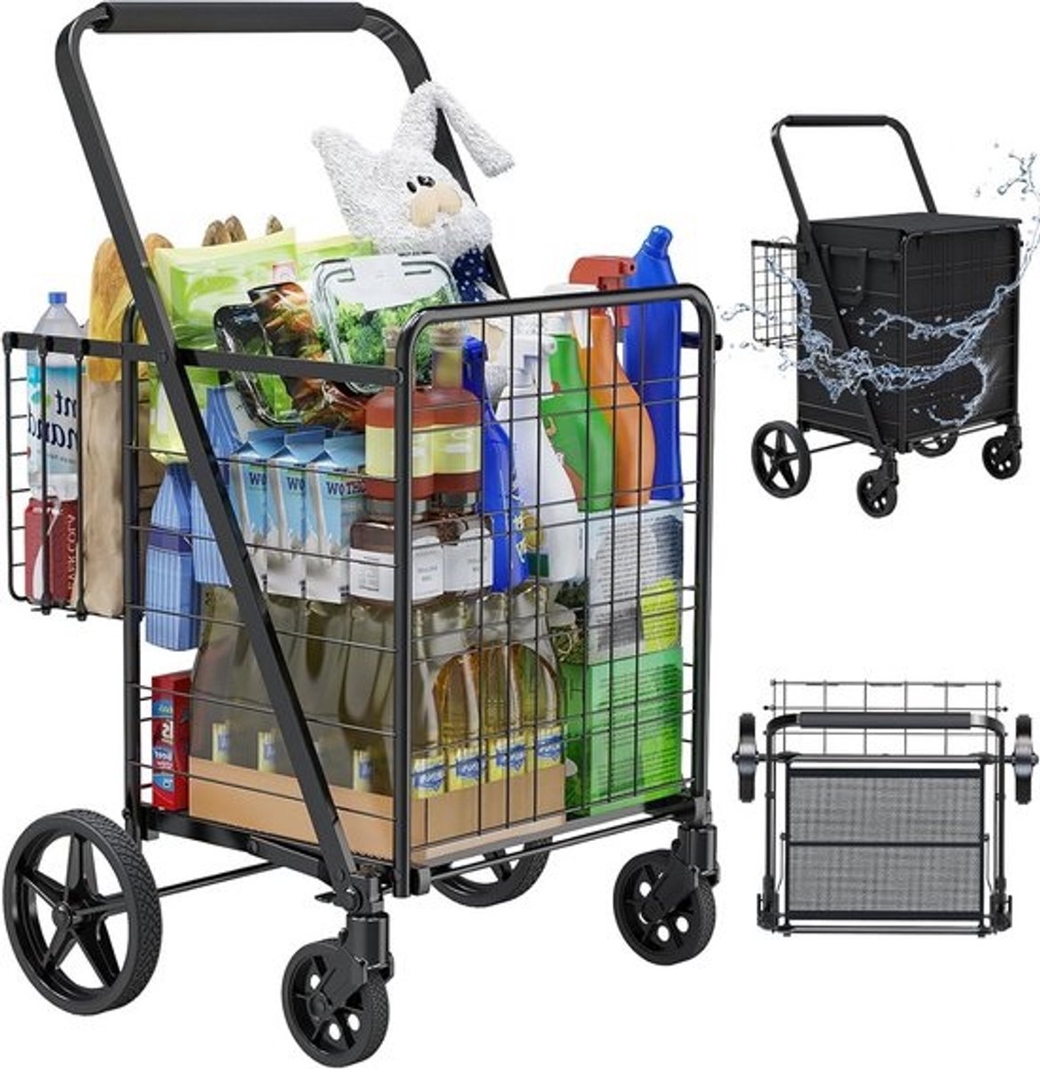 Grote Boodschappenwagen met Tas - Stevige Utility Kar