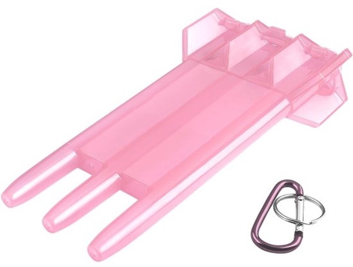 Dart Koffer - Dart Opbergdoos - Darts Vervoeren - Transparant Venster - 17 x 8.5 x 3.4 cm - Hot Pink